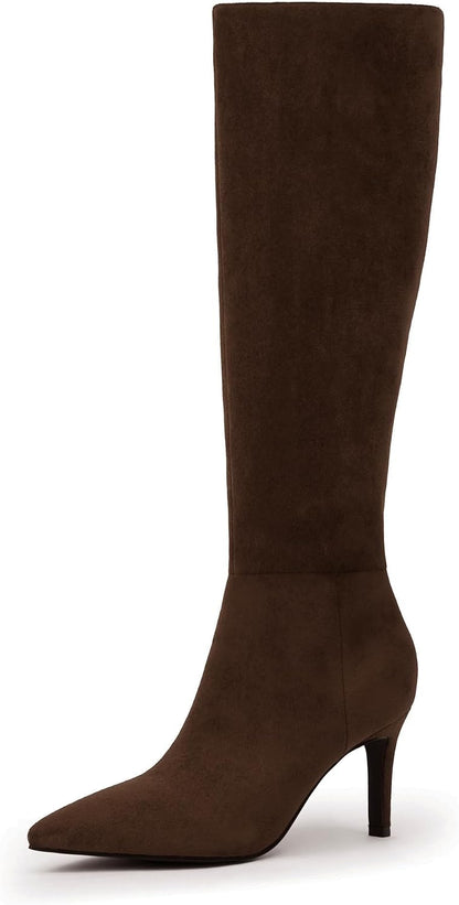 Easyfox Knee High Boots Women Pointed Toe Stiletto Heel Tall Boots