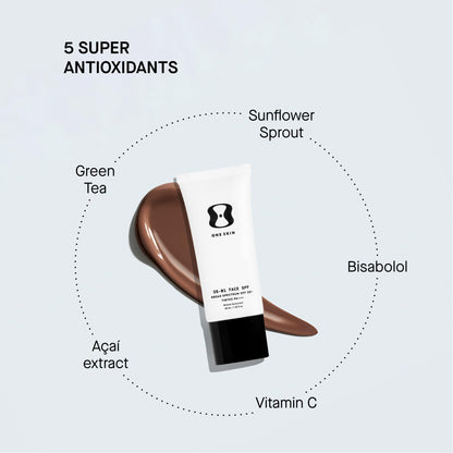 Oneskin Face Spf Os-01 Peptide Broad Spectrum Spf 30+ Mineral Sunscreen- Scientifically Proven to Protect Skin From UV Aging, Includes Potent Antioxidants