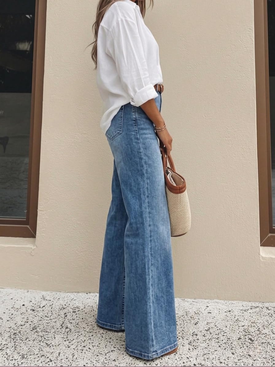 Women's High Waisted Wide Leg Jeans