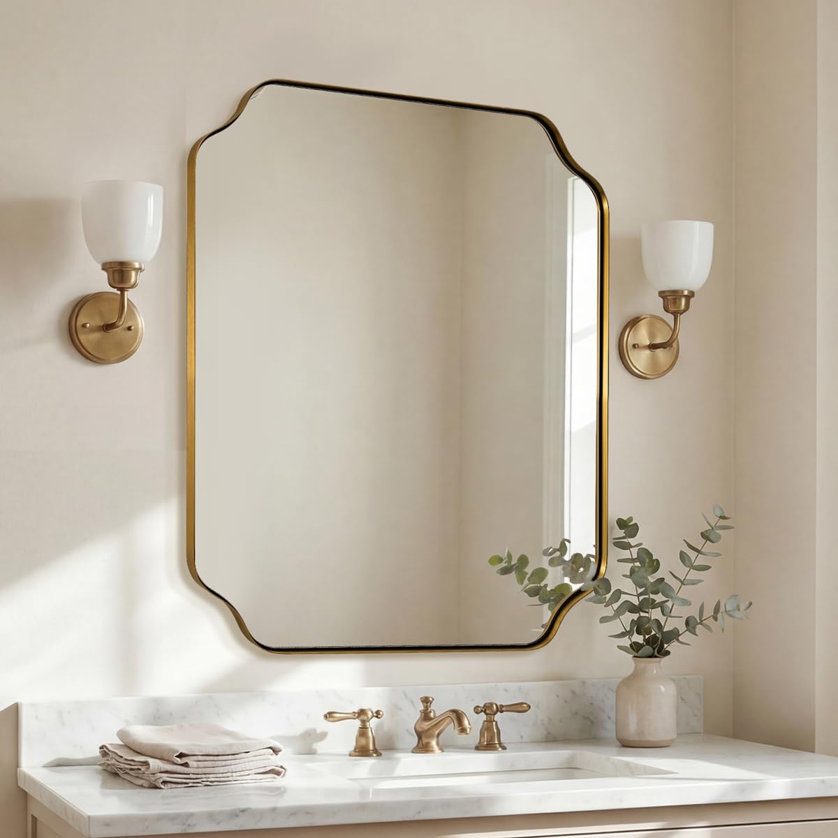 Andy Star Unique Rectangle Wall Mirror, 24"X32"