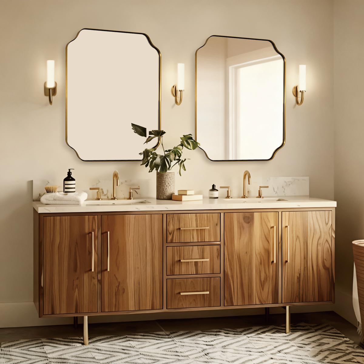 Andy Star Unique Rectangle Wall Mirror, 24"X32"