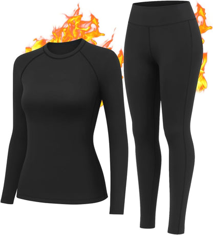 Thermal Underwear for Women Thermal Set Fleece Lined Leggings Long Johns