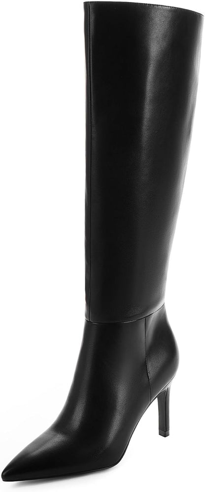 Easyfox Knee High Boots Women Pointed Toe Stiletto Heel Tall Boots
