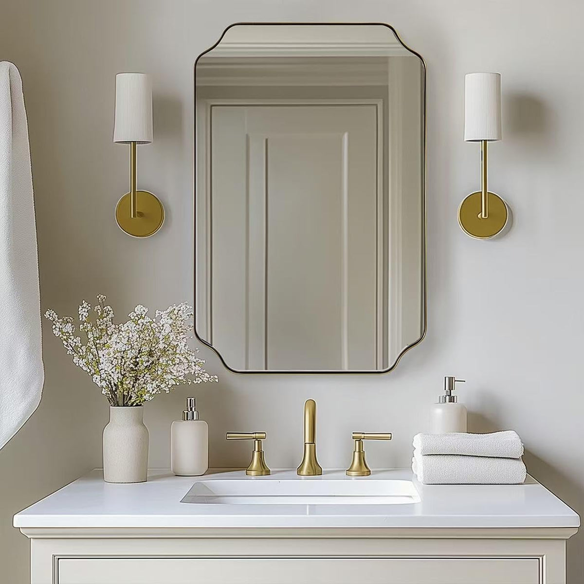 Andy Star Unique Rectangle Wall Mirror, 24"X32"