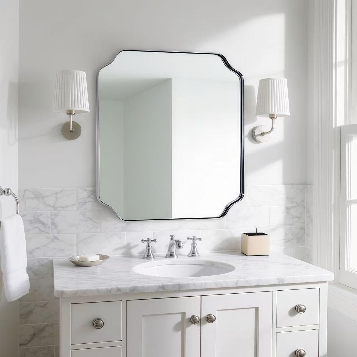 Andy Star Unique Rectangle Wall Mirror, 24"X32"