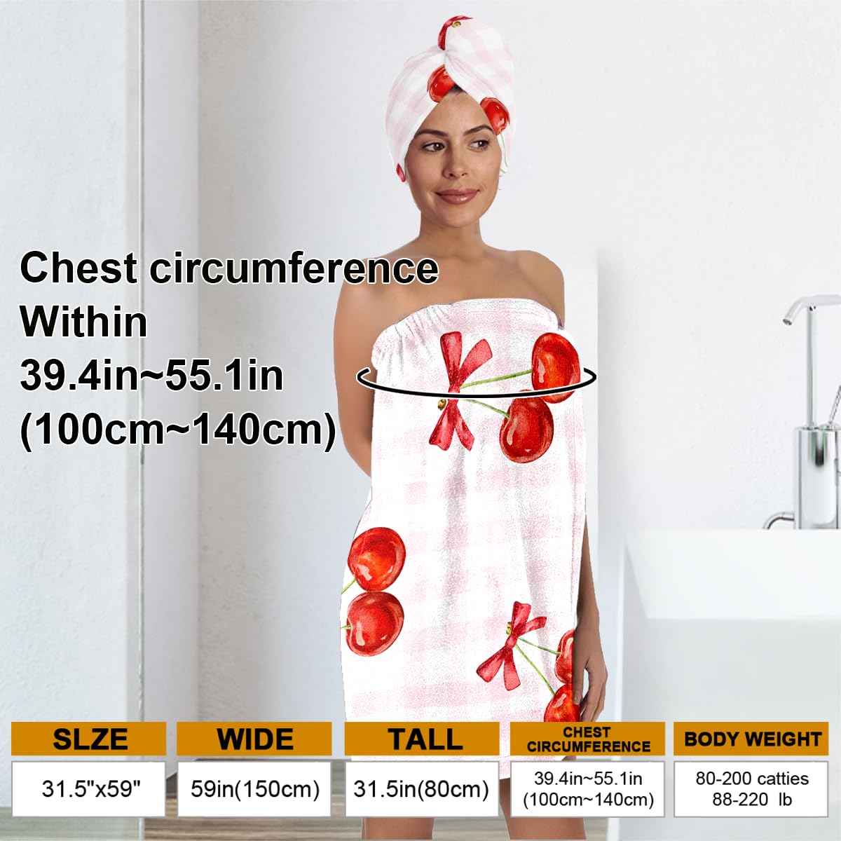 Bath Wrap and Hair Drying Towel Set – Microfiber Quick Dry