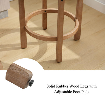 Lukealon Mid Century Linen Counter Stools Set of 4