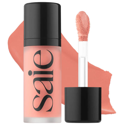 Saie Dew Liquid Blush for Cheeks - Hydrating Cream Blush Stick with a Blendable + Buildable Formula - Skincare Infused Dewy Cheek Tint for a Natural Flush - Glowy Makeup Essential - Baby (.40 Oz)