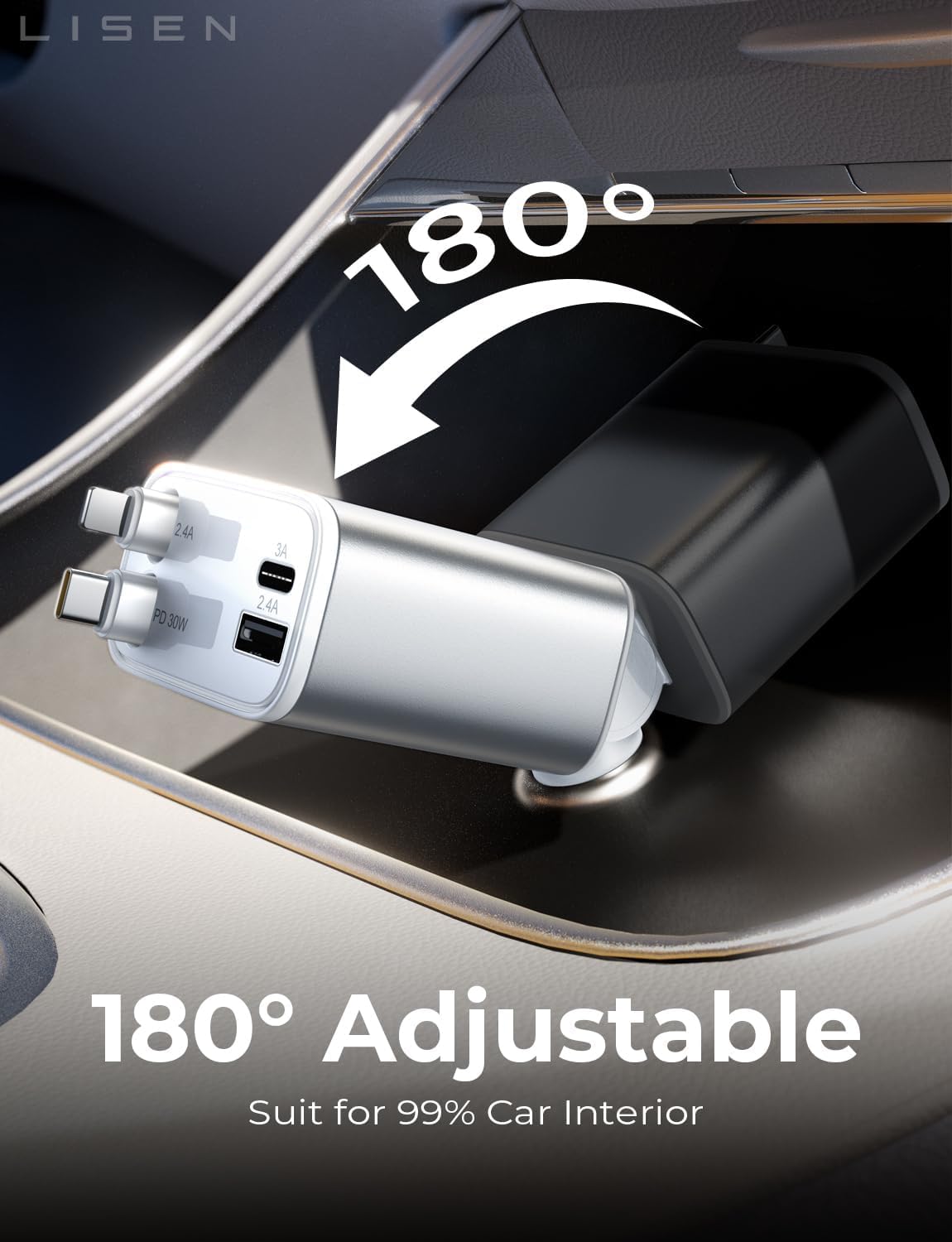Lisen Retractable Car Charger