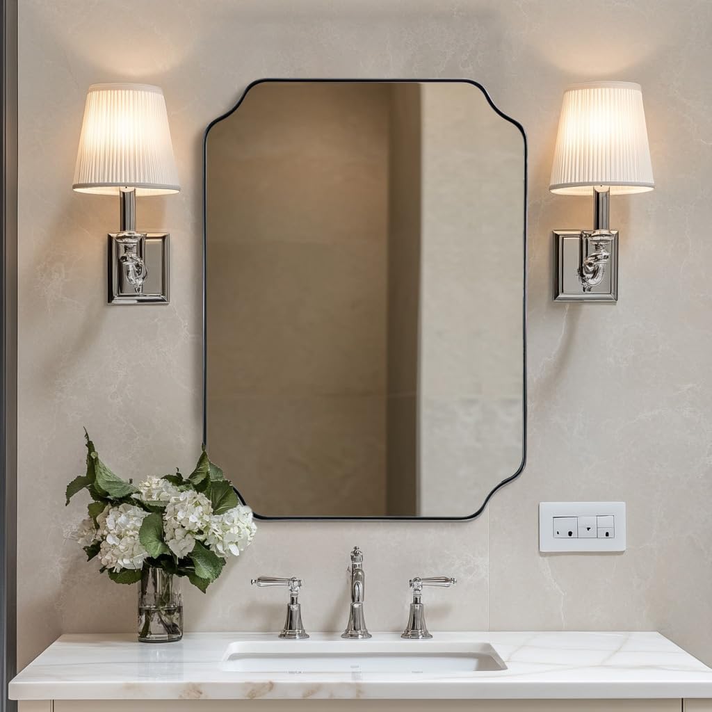 Andy Star Unique Rectangle Wall Mirror, 24"X32"