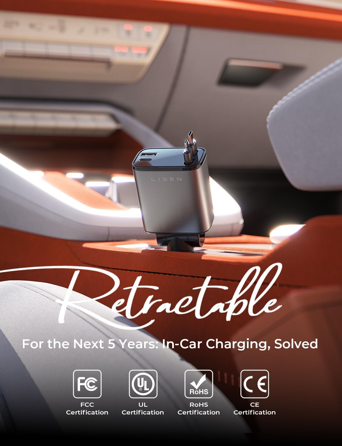 Lisen Retractable Car Charger