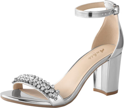 Ankis Heels for Women Open Toe Ankle Strap Chunky Heel Sandals 2.75 Inch