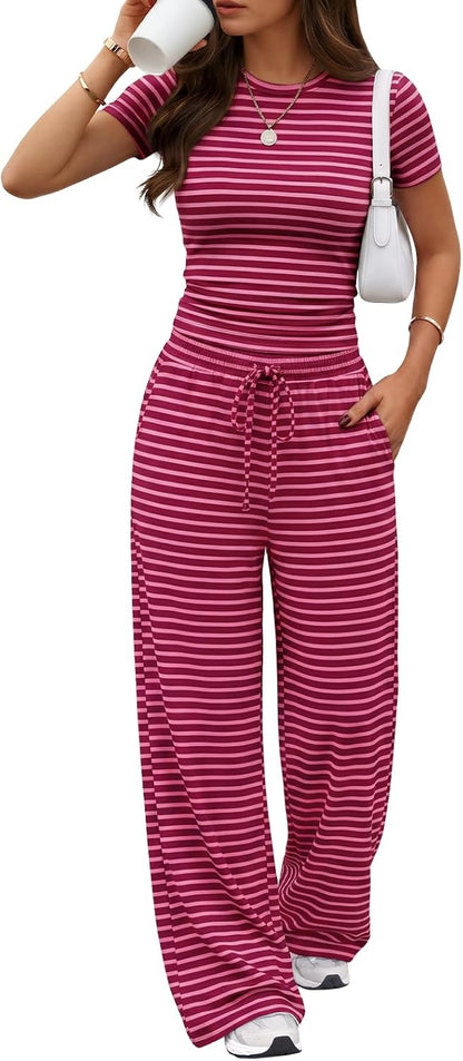 Trendy Queen Women's 2 Piece Matching Summer Lounge Set with Pockets
