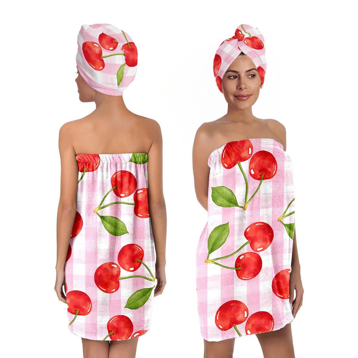 Bath Wrap and Hair Drying Towel Set – Microfiber Quick Dry
