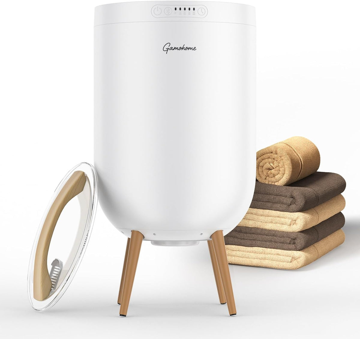 Towel Warmer Luxury Heated Bucket – Bluetooth Speaker, Ambient Light & Auto Shut Off – Fits Two 40"x70" Towels, Bathrobes, Blankets – Great Gift Idea