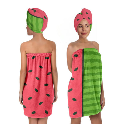 Bath Wrap and Hair Drying Towel Set – Microfiber Quick Dry