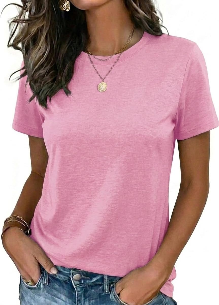 Zeagoo Womens Tshirt Short Sleeve Summer Tops Crewneck Casual Basic Tee Shirts Spring Clothes Trendy Outfit