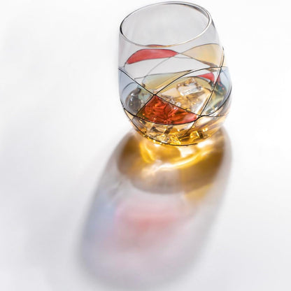 Artisanal Hand Painted Stemless Wine Glasses