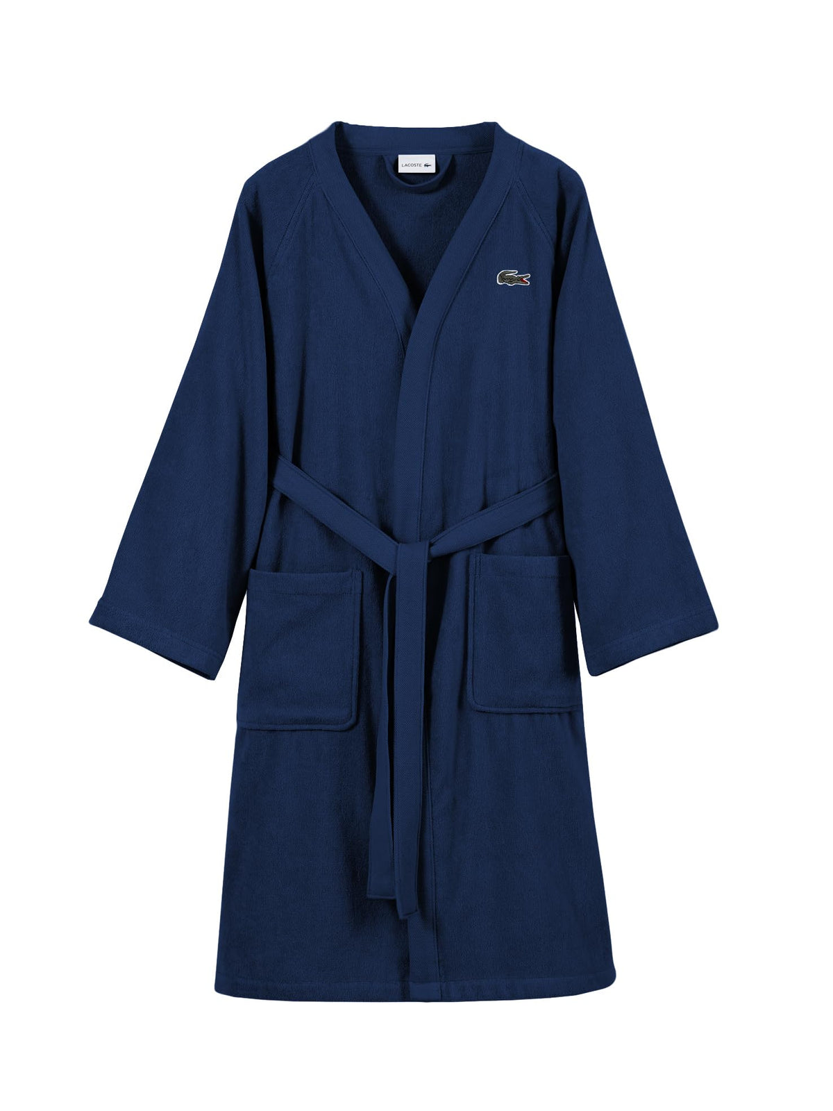 Lacoste Classic Pique Bath Robe, 100% Soft Cotton Terry, Unisex Adult Bathrobe, Absorbent & Quick Drying, One Size Fits Most