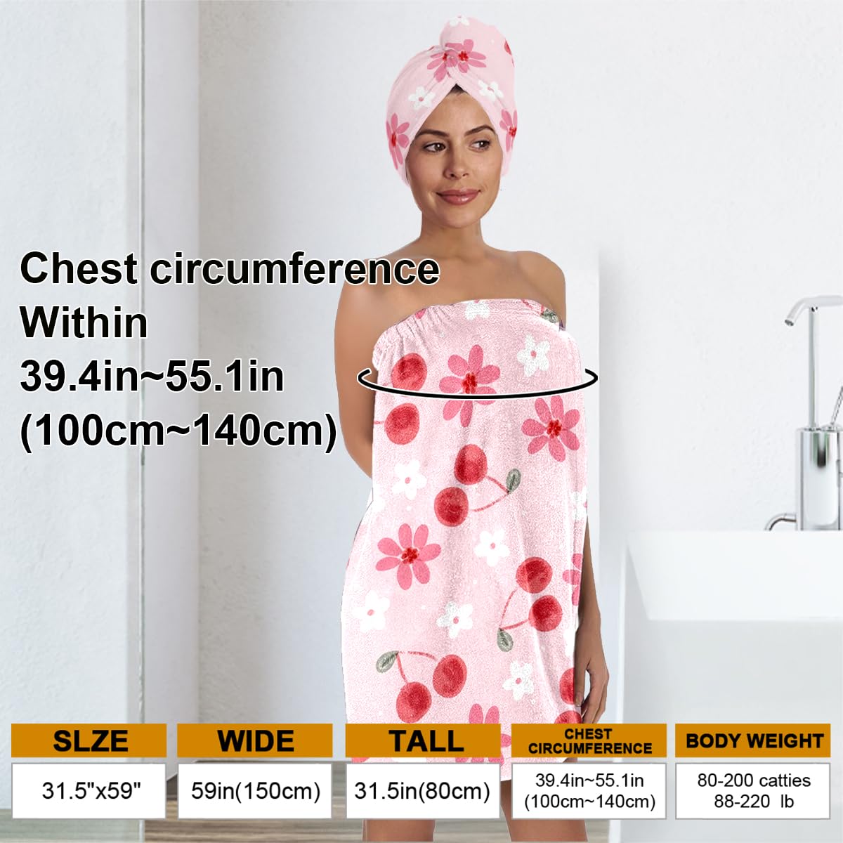 Bath Wrap and Hair Drying Towel Set – Microfiber Quick Dry