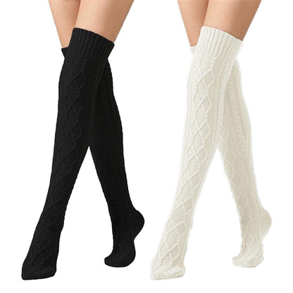 Leoparts Women's Cable Knit Thigh High Socks Over Knee Leg Warmer Stockings