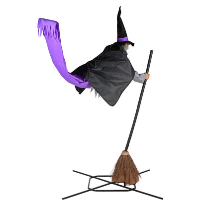 Aw 9Ft Animatronics Flying Witch Hovering Broom Animated Ac 100V-240V Halloween Outdoor Decoration Motion Activated