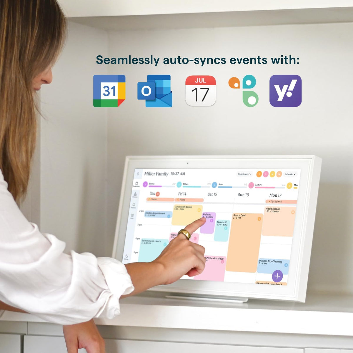Skylight Calendar: 15-Inch Wall Planner Digital Calendar & Chore Chart, Smart Touchscreen Interactive Display