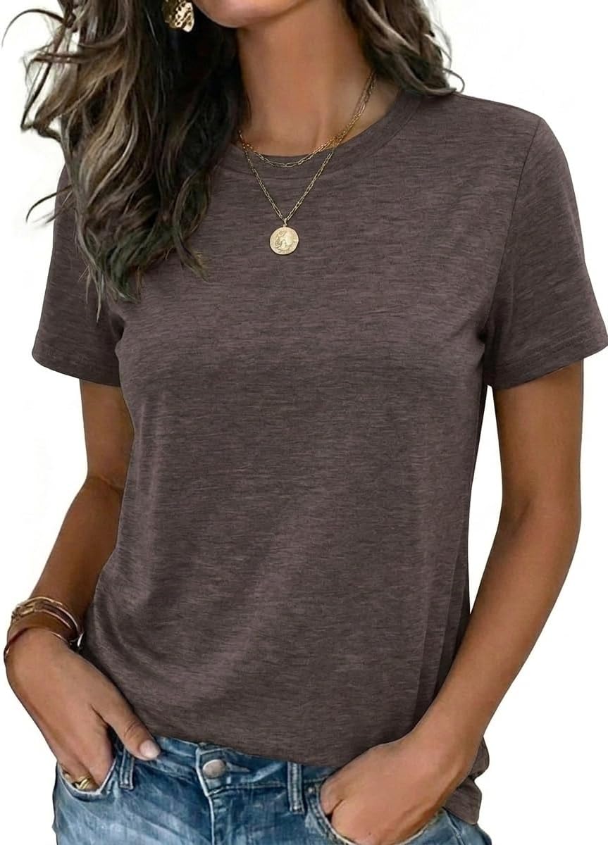 Zeagoo Womens Tshirt Short Sleeve Summer Tops Crewneck Casual Basic Tee Shirts Spring Clothes Trendy Outfit