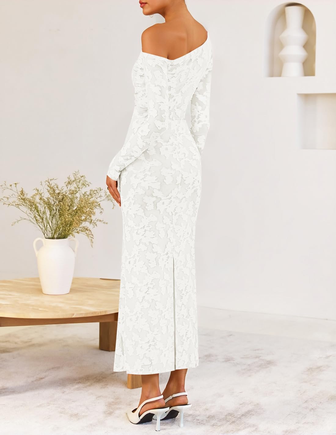 ZESICA Women's Fall Floral Off Shoulder Wedding Guest Dresses