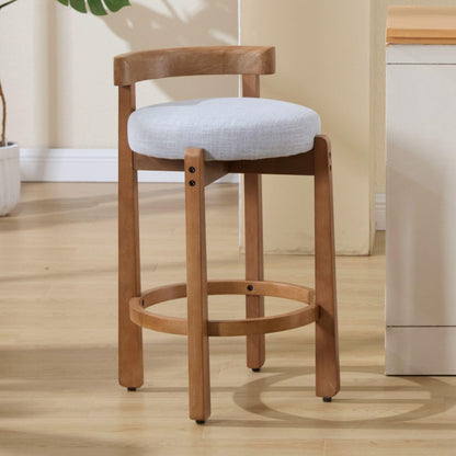 Lukealon Mid Century Linen Counter Stools Set of 4
