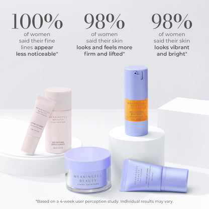 Meaningful Beauty Essentials Skincare System Advanced Formula Starter Kit, with Melon Super Antioxidants, Includes Youth Activating Melon Serum, Day Creme & Eye Cream for Younger-Looking Skin