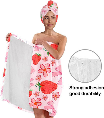 Bath Wrap and Hair Drying Towel Set – Microfiber Quick Dry
