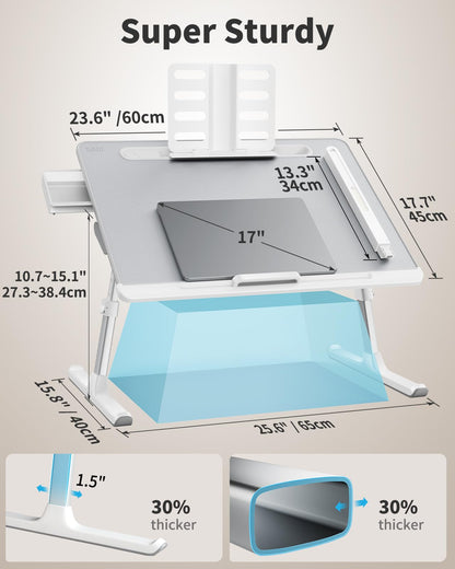 Laptop Bed Tray Desk with LED Desk Lamp