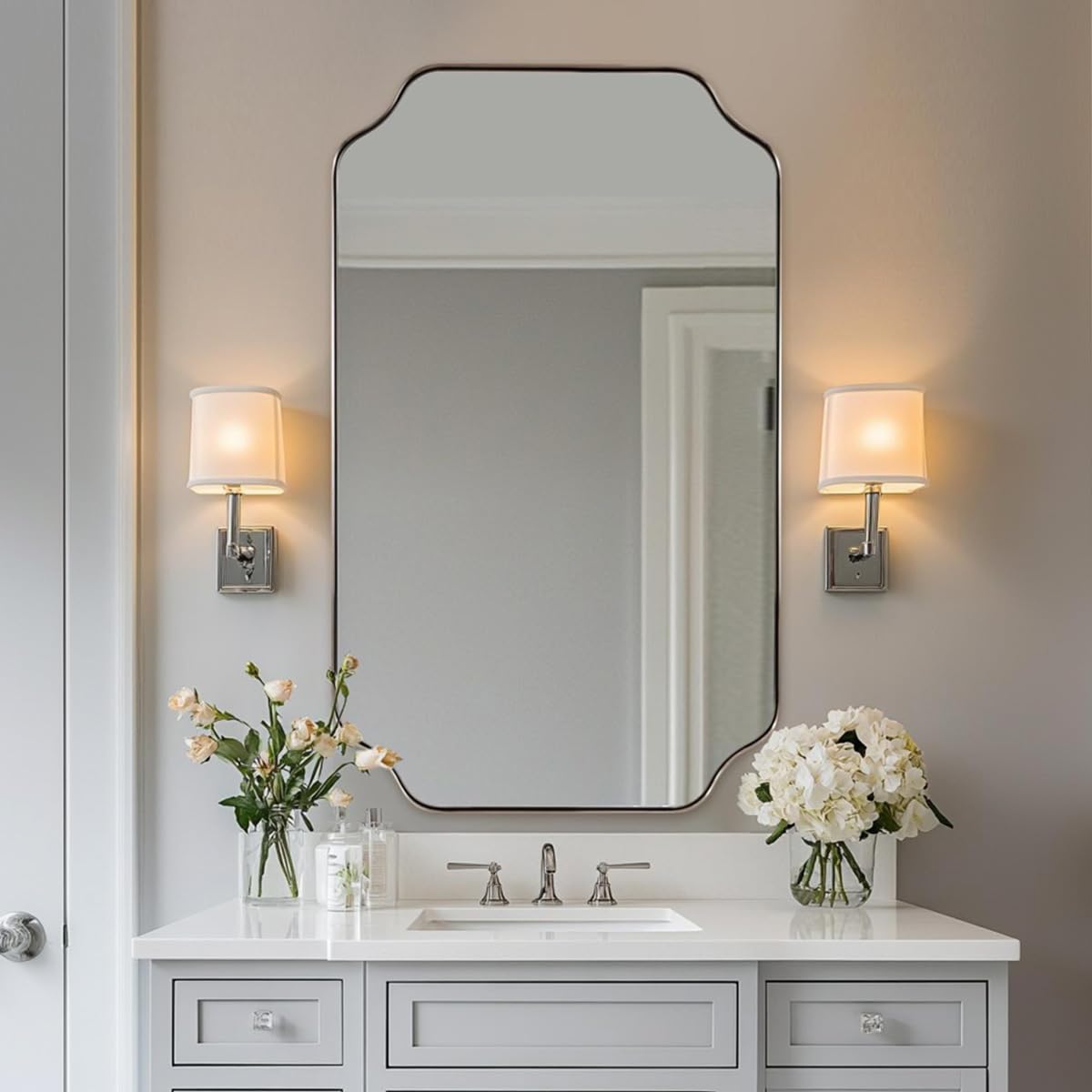 Andy Star Unique Rectangle Wall Mirror, 24"X32"