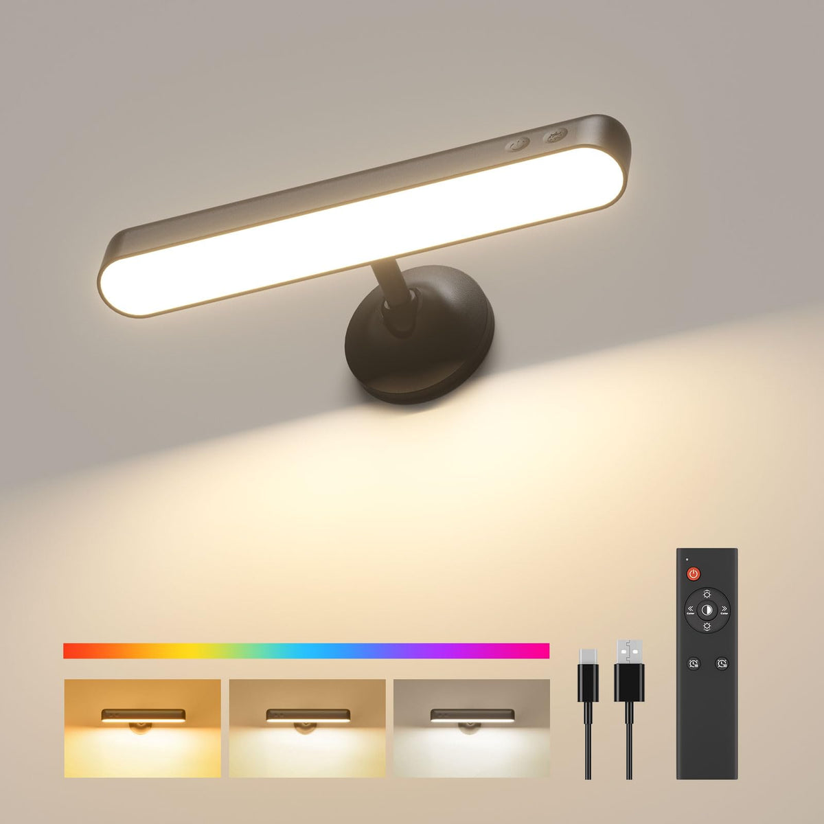 Popoiron Wall Sconce with 7500mAh Rechargeable Battery LED Wall Light