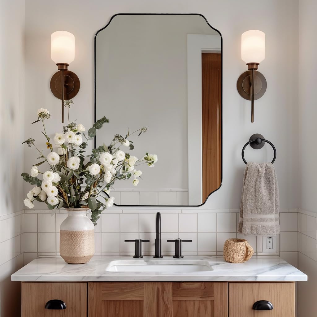 Andy Star Unique Rectangle Wall Mirror, 24"X32"