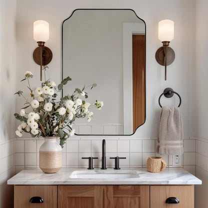 Andy Star Unique Rectangle Wall Mirror, 24"X32"