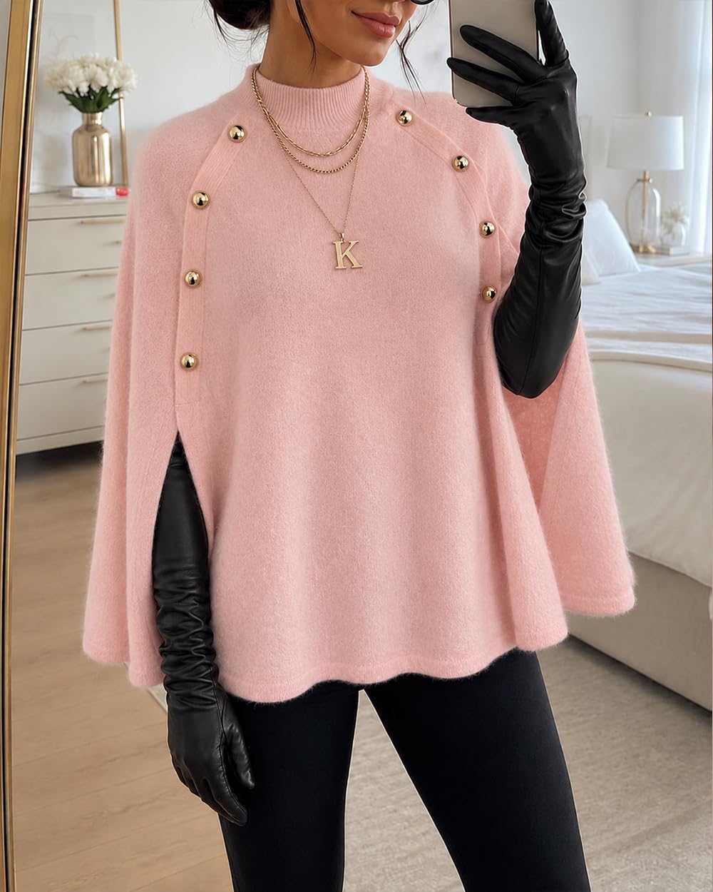 CHICME Women’s Knit Cape Sweater