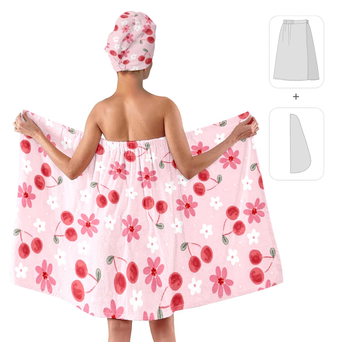 Bath Wrap and Hair Drying Towel Set – Microfiber Quick Dry