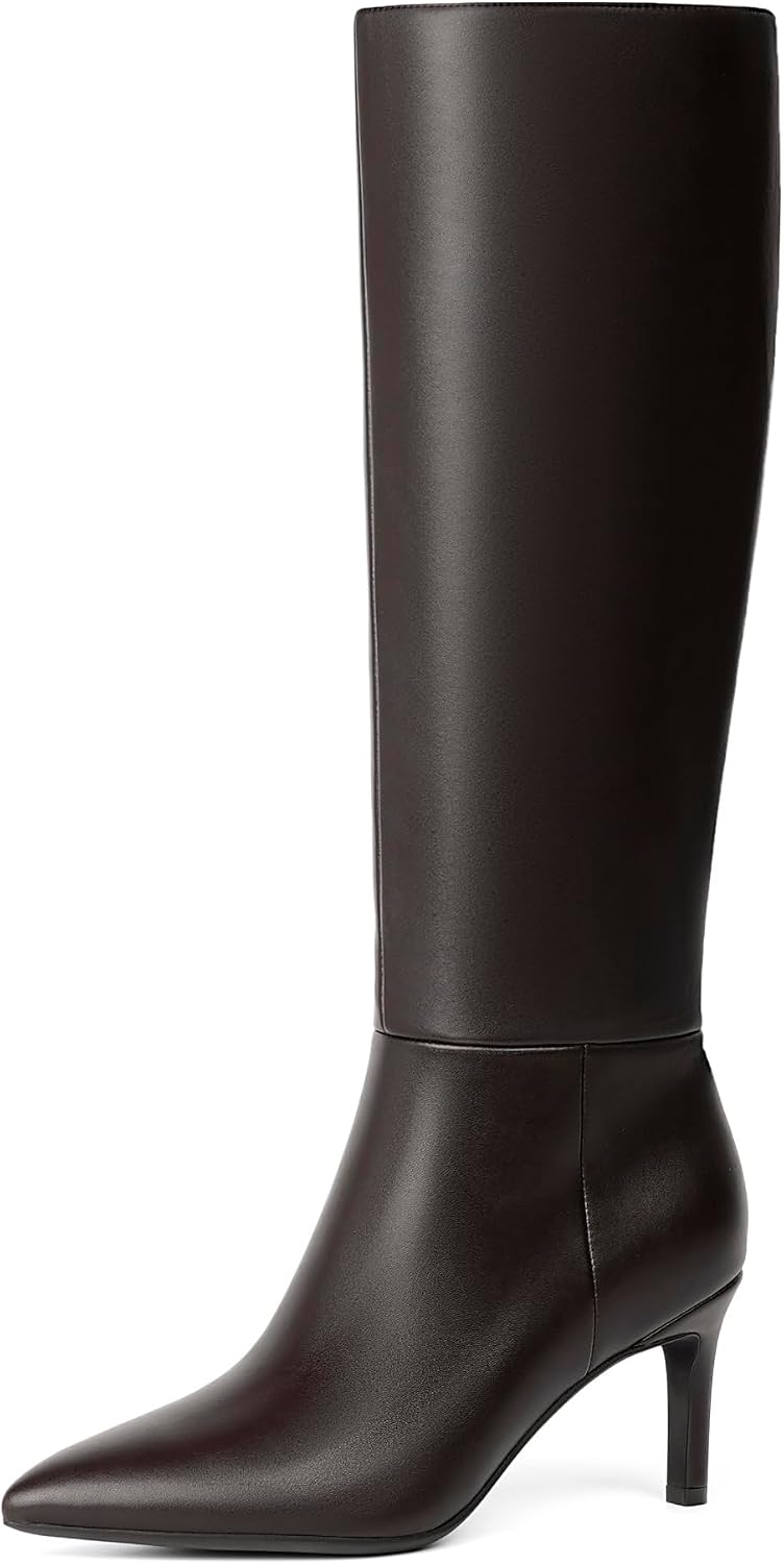 Easyfox Knee High Boots Women Pointed Toe Stiletto Heel Tall Boots