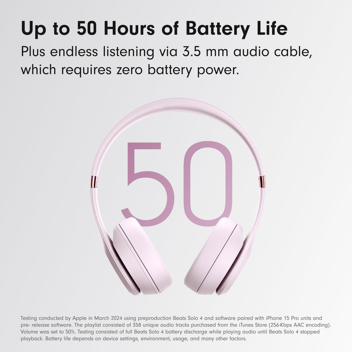 Beats Solo 4 - Wireless On-Ear Bluetooth Headphones, Up to 50-Hour Battery Life, Ultra-Lightweight Comfort