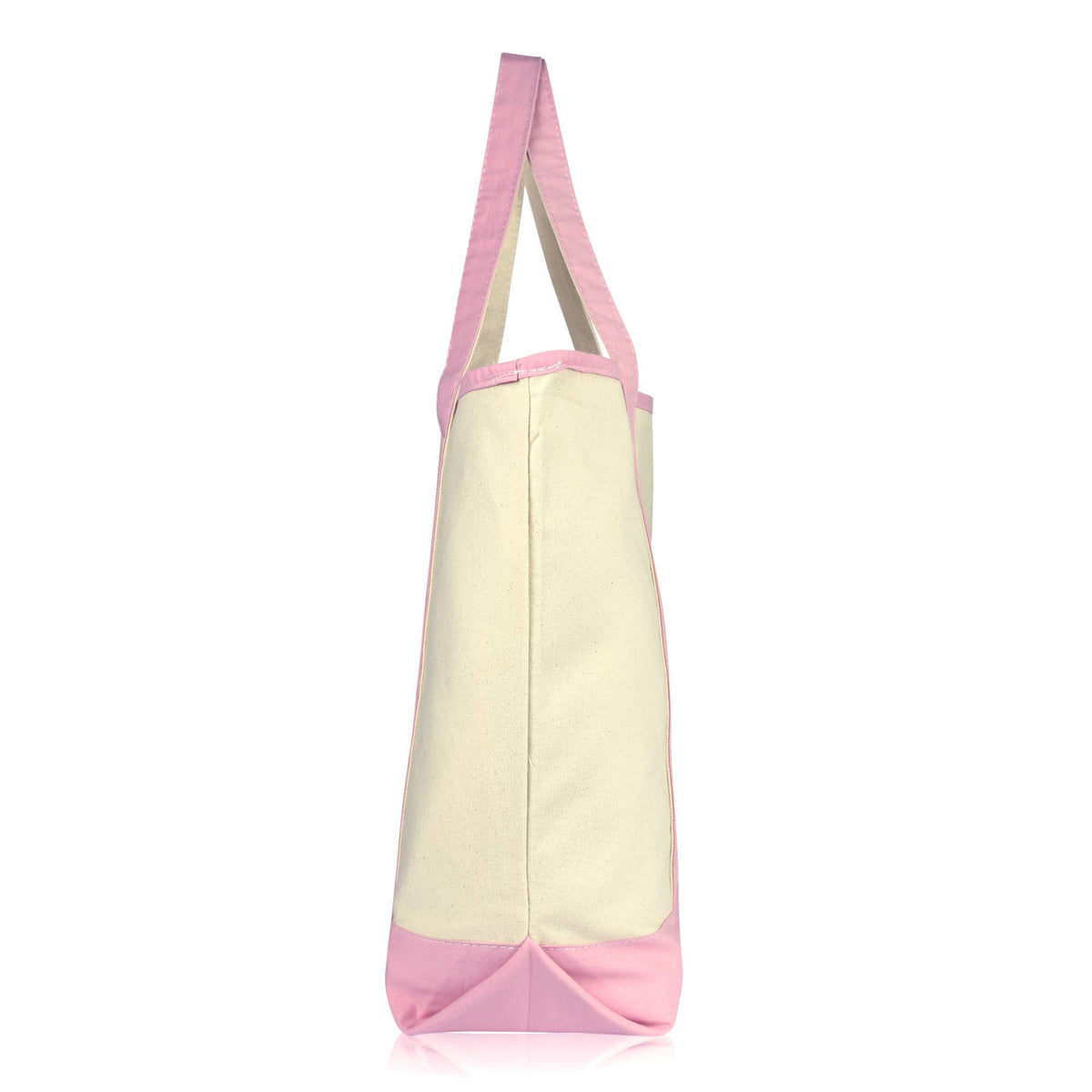 Dalix Women's Cotton Canvas Tote Bag Large Shoulder Bags Pink Monogram a - Z | Large