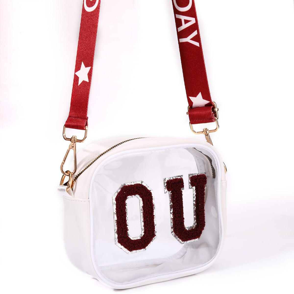 Game Day Clear Bag for Women Football Stadium Approved Clear Crossbody Purse Game Day Accessories Outfits