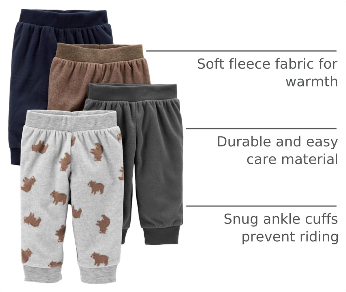 Simple Joys by Carter's unisex-baby 4-pack Fleece Pants