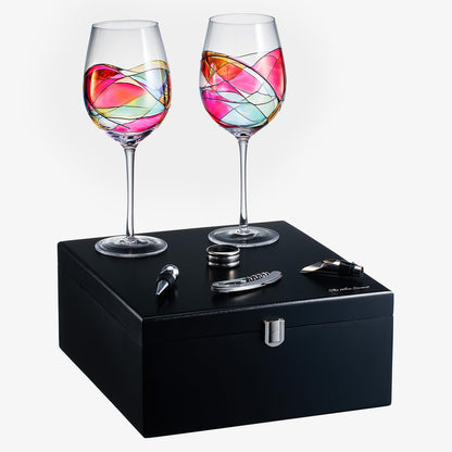 Artisanal Hand Painted Stemless Wine Glasses