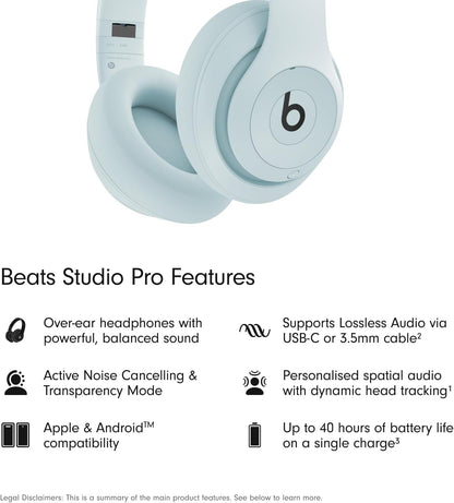 Beats Studio Pro Premium Wireless Over-Ear Headphones- Up to 40-Hour Battery Life, Active Noise Cancelling, Great for Travel & Commuting, USB-C Lossless Audio, Apple & Android Compatible -Black