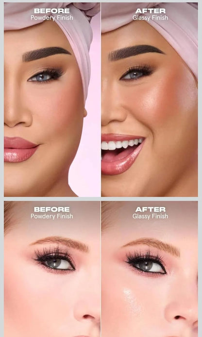 O/S Powdered Glass Setting Spray Melt Hydrating, Up to 12-Hour Makeup Wear, Ultra-Smooth Finish. Size: (3.4 Oz / 3.4 Fl Oz)