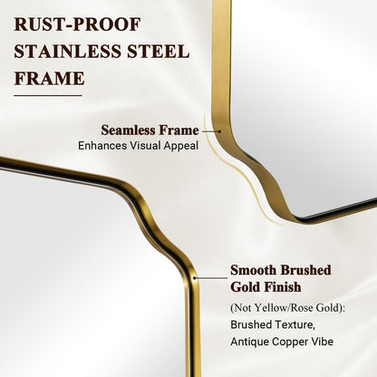 Andy Star Unique Rectangle Wall Mirror, 24"X32"