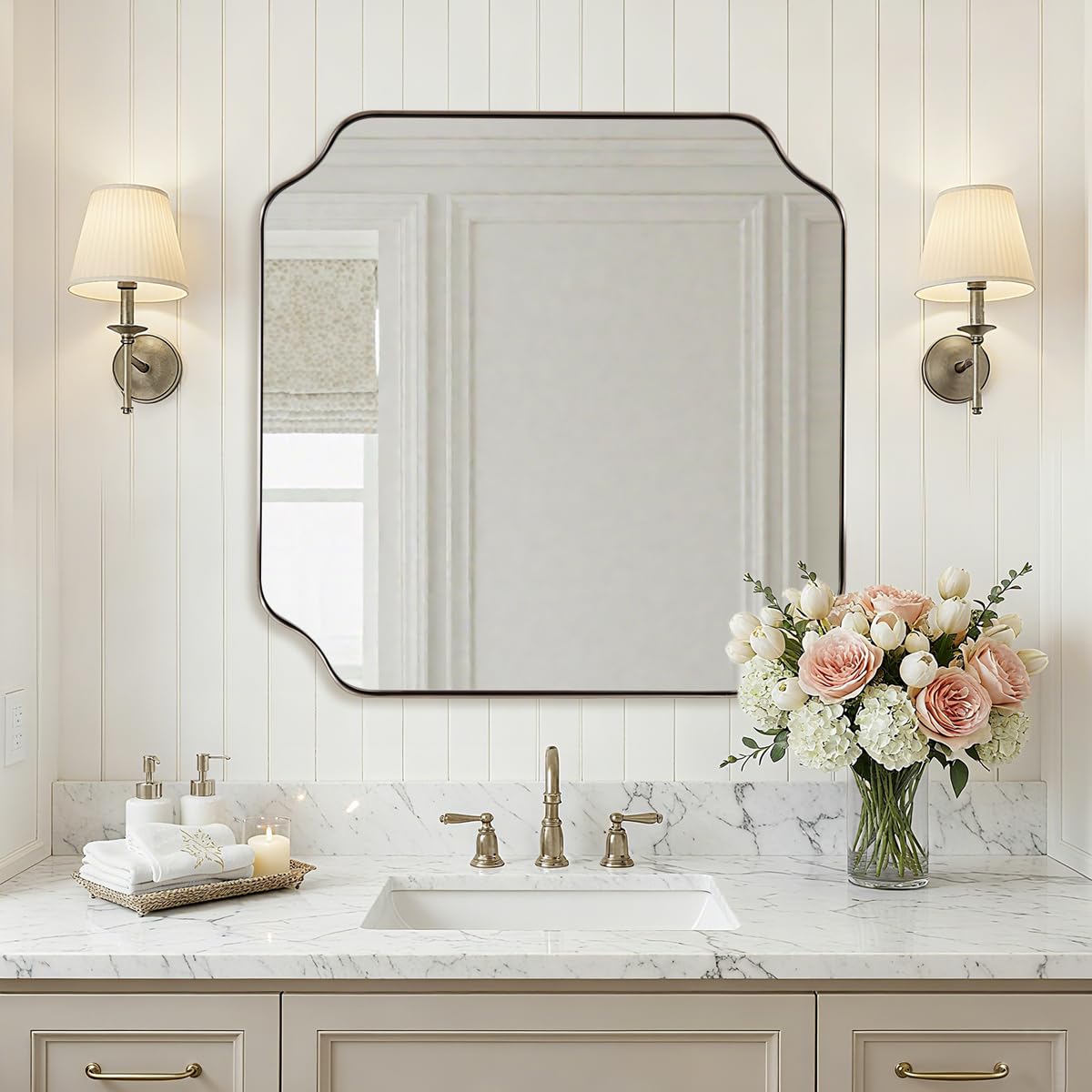 Andy Star Unique Rectangle Wall Mirror, 24"X32"