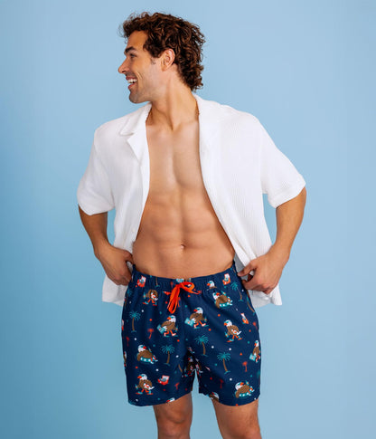 Tipsy Elves Men's Usa Swimming Trunks 7'' Inseam 4 Way Stretch Fabric W/Mesh Liner Swim Trunks for Men Bathing Suit